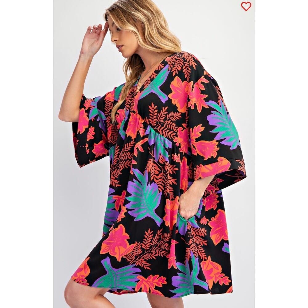 Easel - Printed Sophia Twill Woven Dress - Small - Picture 4 of 5